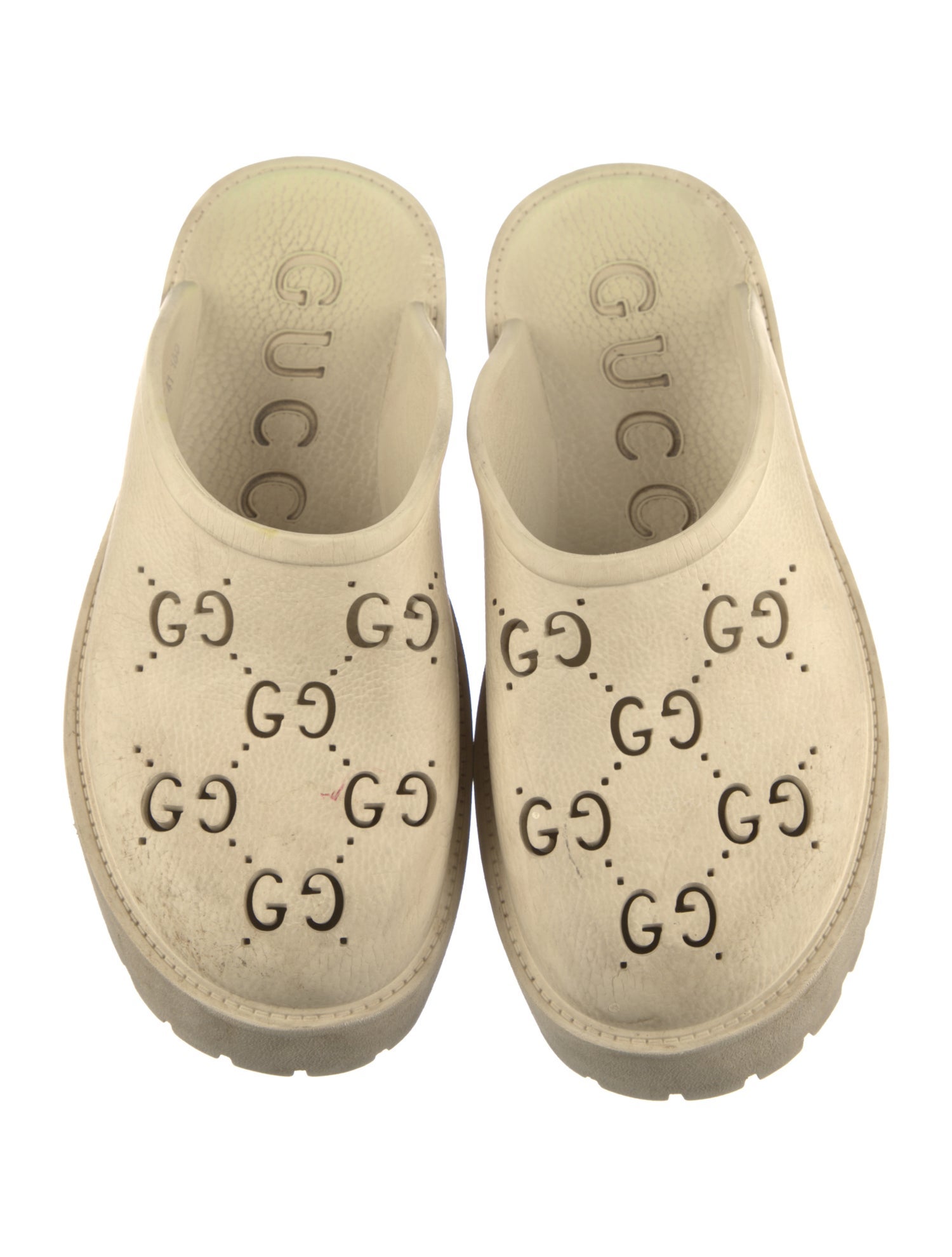 Gucci GG Logo Lasercut Accents Mules