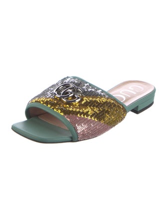 Gucci Sequins Printed Slides