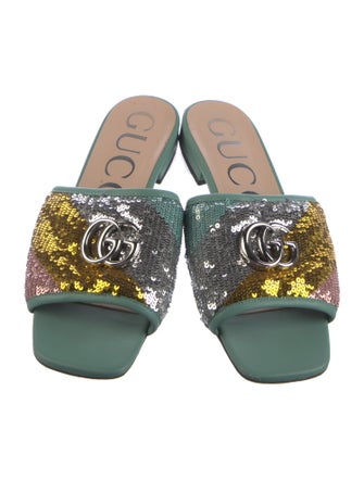 Gucci Sequins Printed Slides
