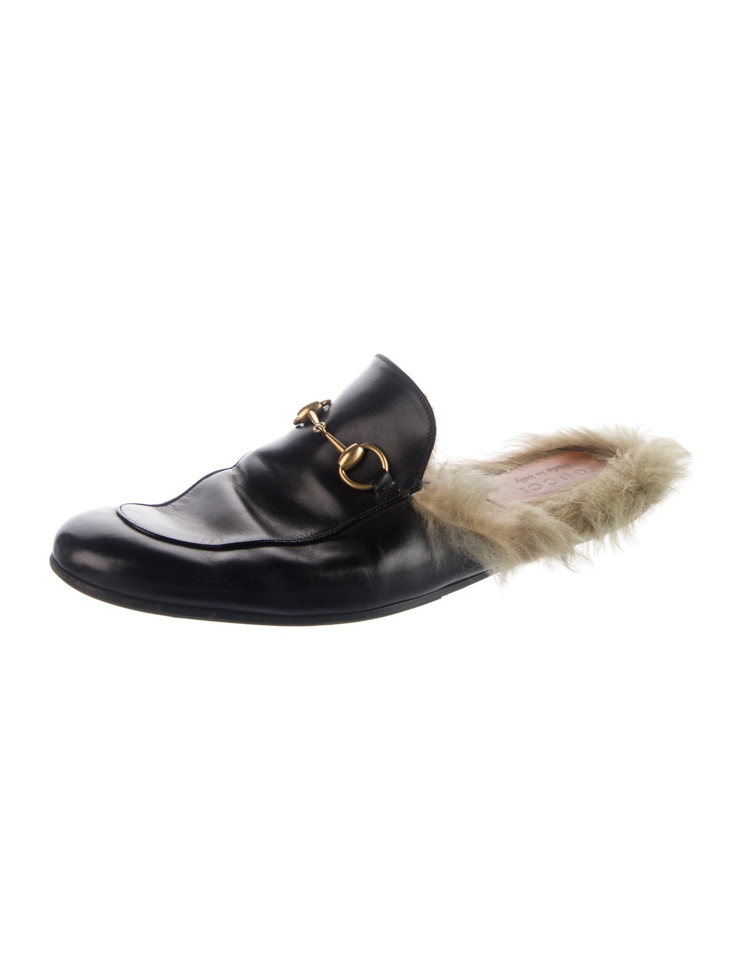 Gucci Horsebit Accent Leather Slippers