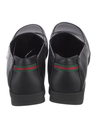 Gucci Web Accent Leather Loafers