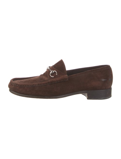 Gucci Horsebit Accent Suede Loafers