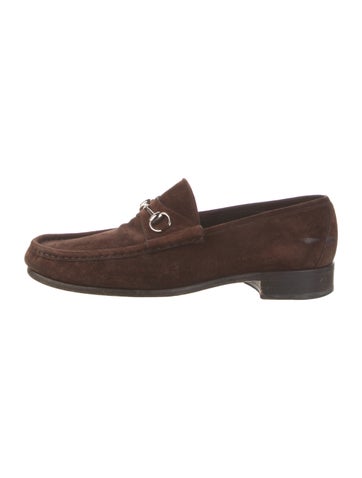 Gucci Loafers Horsebit Accent Suede UK 12 | 12.5