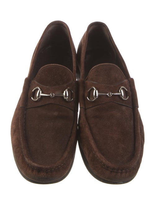 Gucci Horsebit Accent Suede Loafers