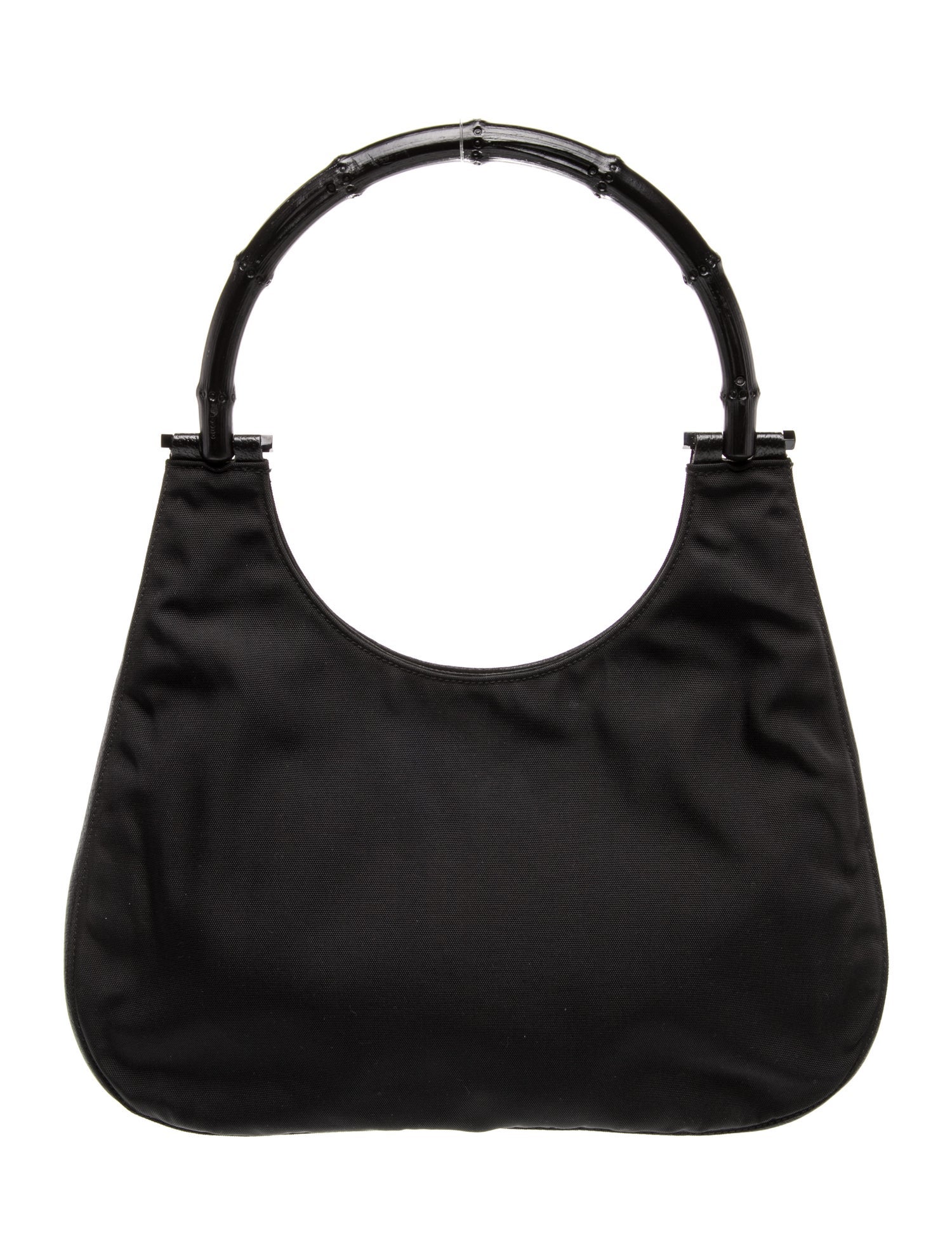 Bamboo handle flap bag／ブラックデニム