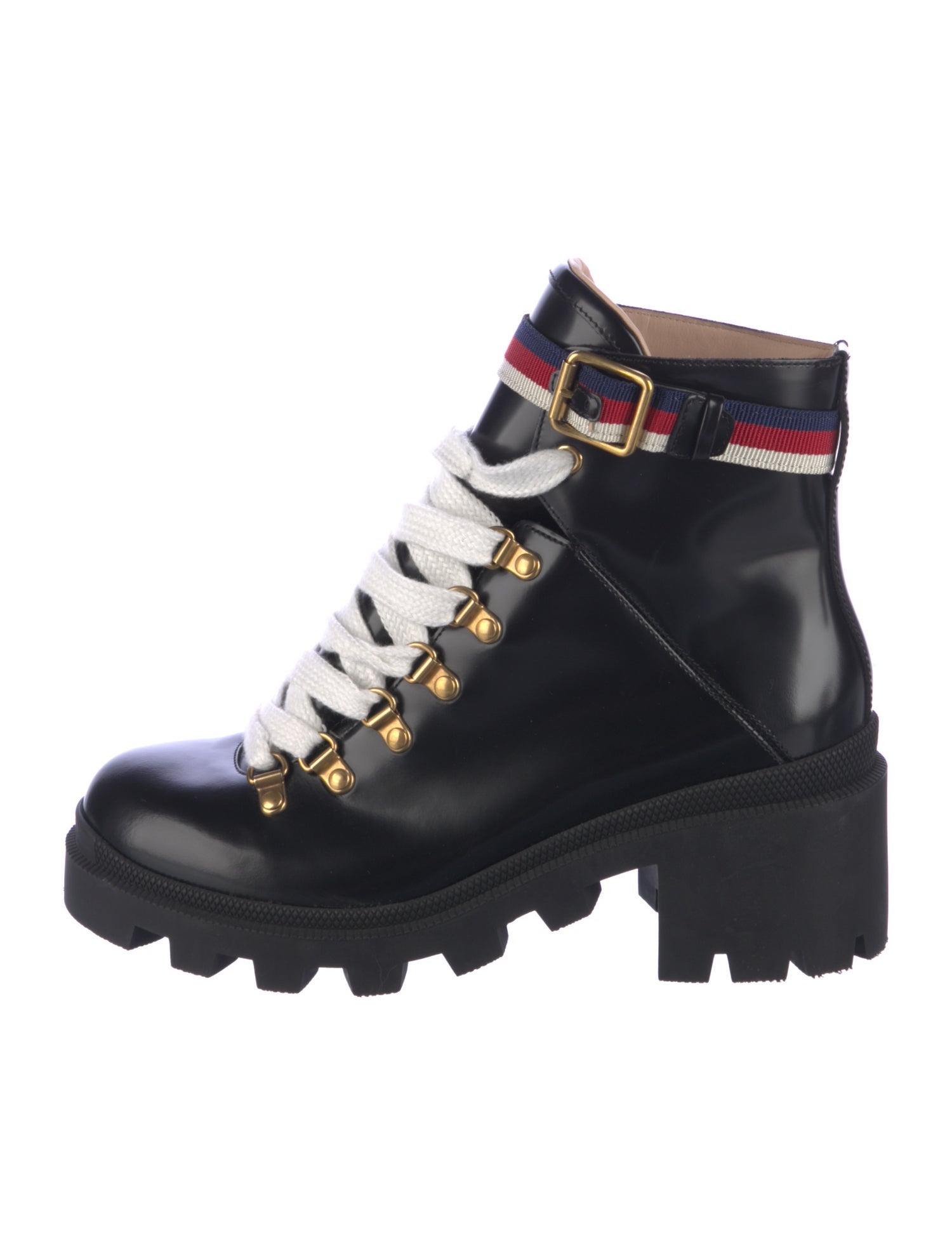 Gucci Leather Combat Boots