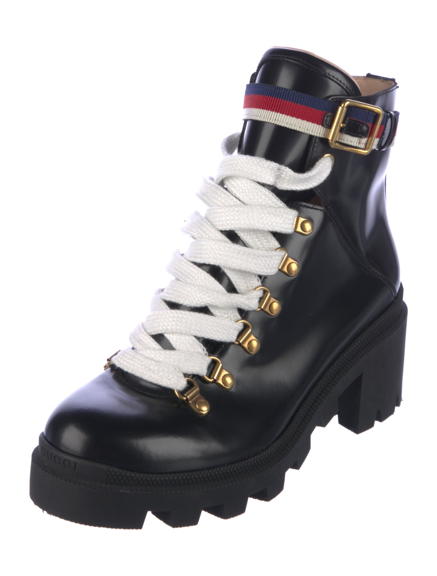 Gucci Leather Combat Boots