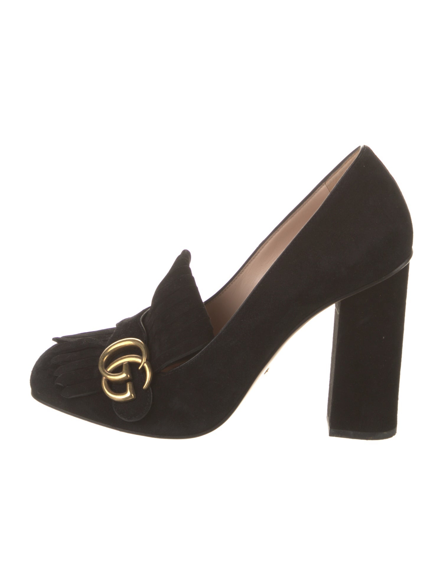 Gucci Double G Logo Suede Pumps