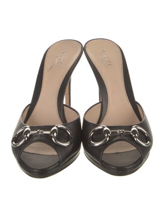 Gucci Horsebit Accent Leather Mules