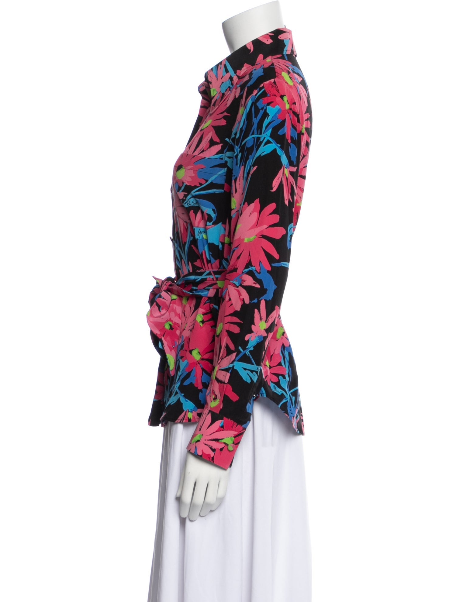 Gucci Silk Floral Print Button-Up Top