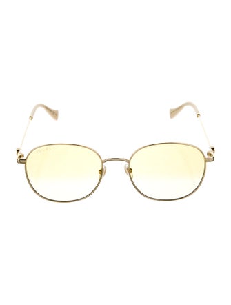 Gucci Double G Logo Round Sunglasses