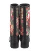 Gucci Flora Print Leather Trim Embellishment Rain Boots