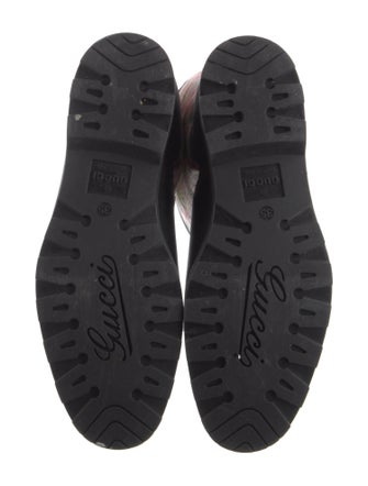 Gucci Flora Print Leather Trim Embellishment Rain Boots