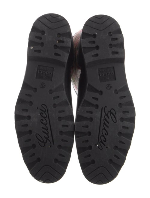 Gucci Flora Print Leather Trim Embellishment Rain Boots