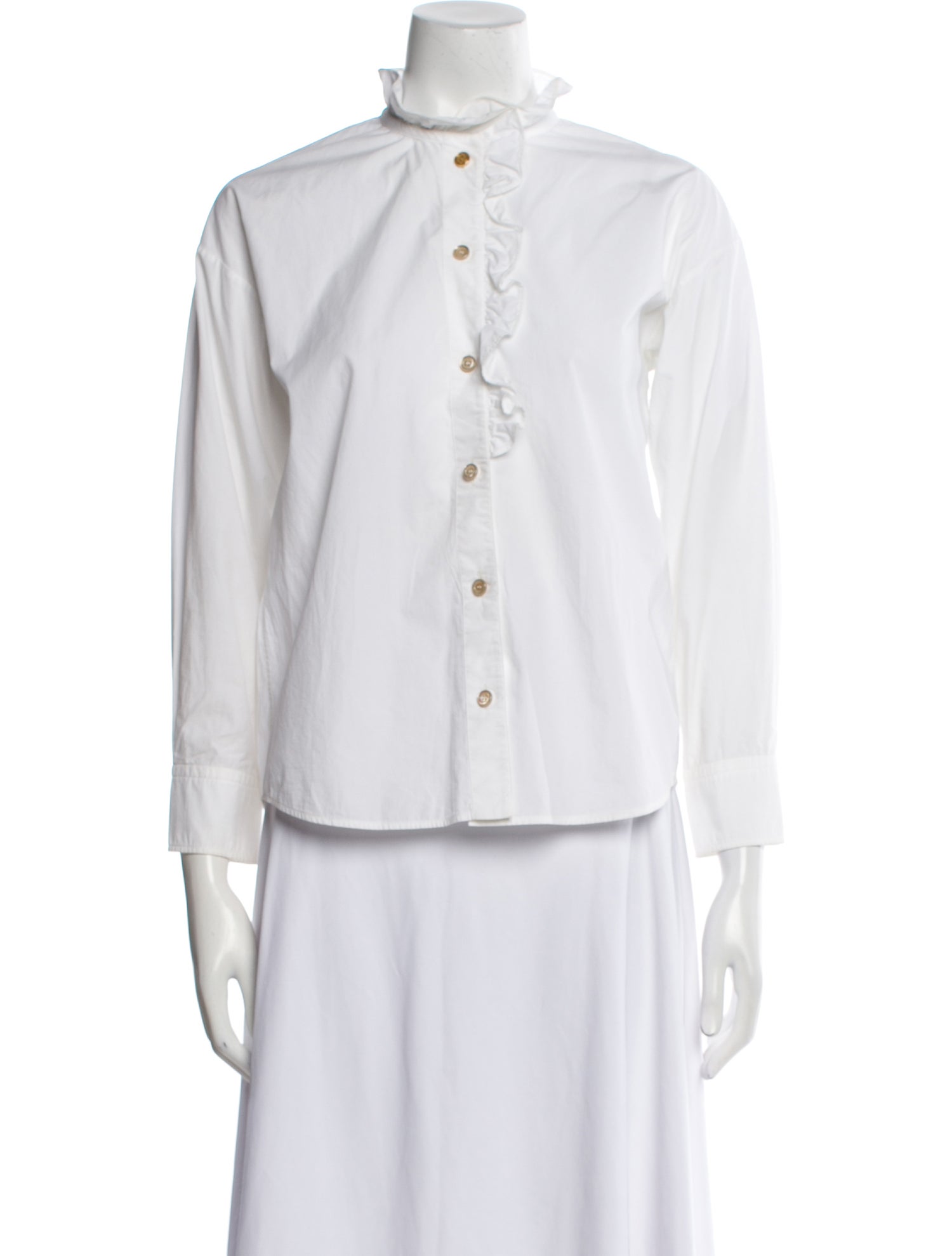 Gucci 2022 Mock Neck Button-Up Top