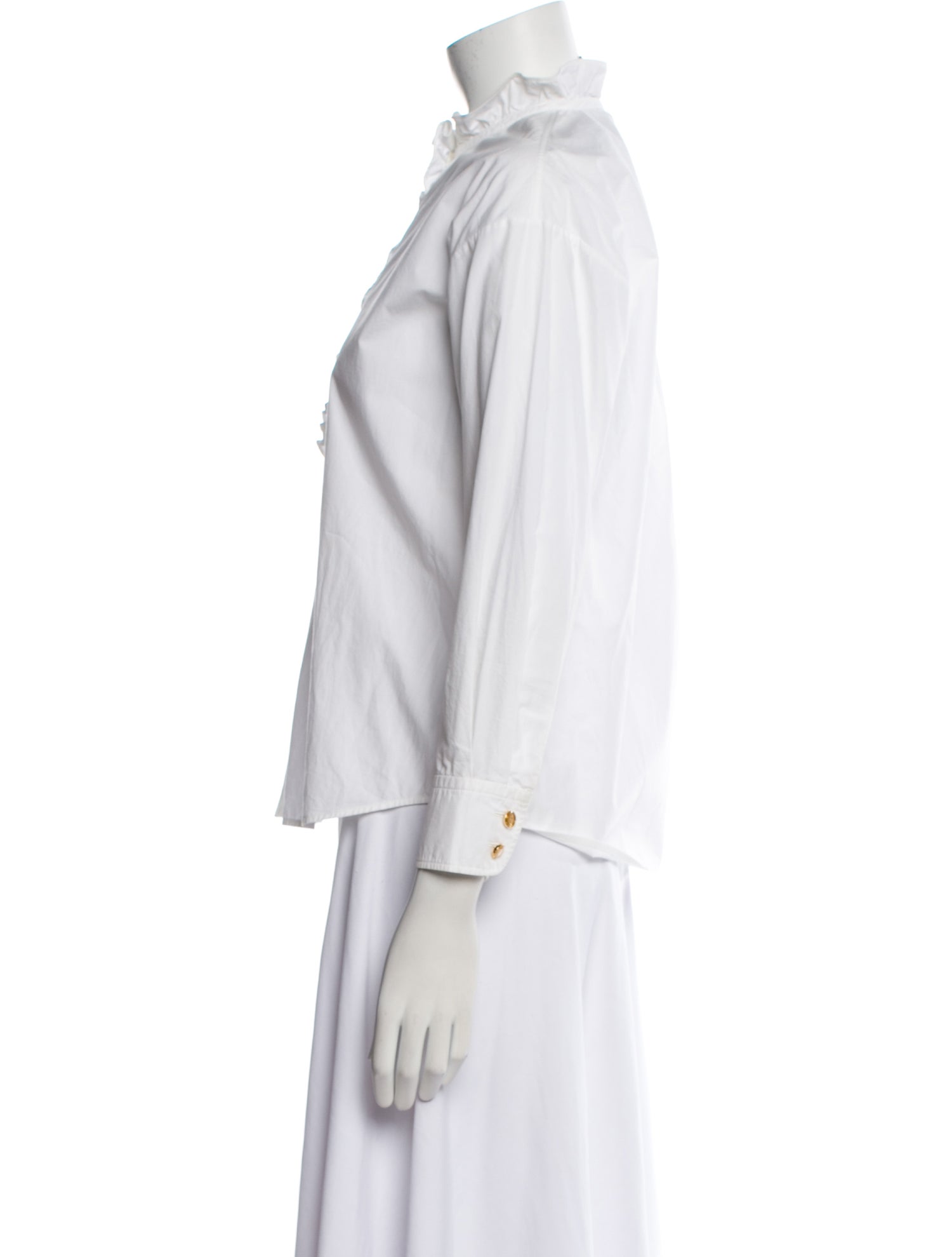 Gucci 2022 Mock Neck Button-Up Top