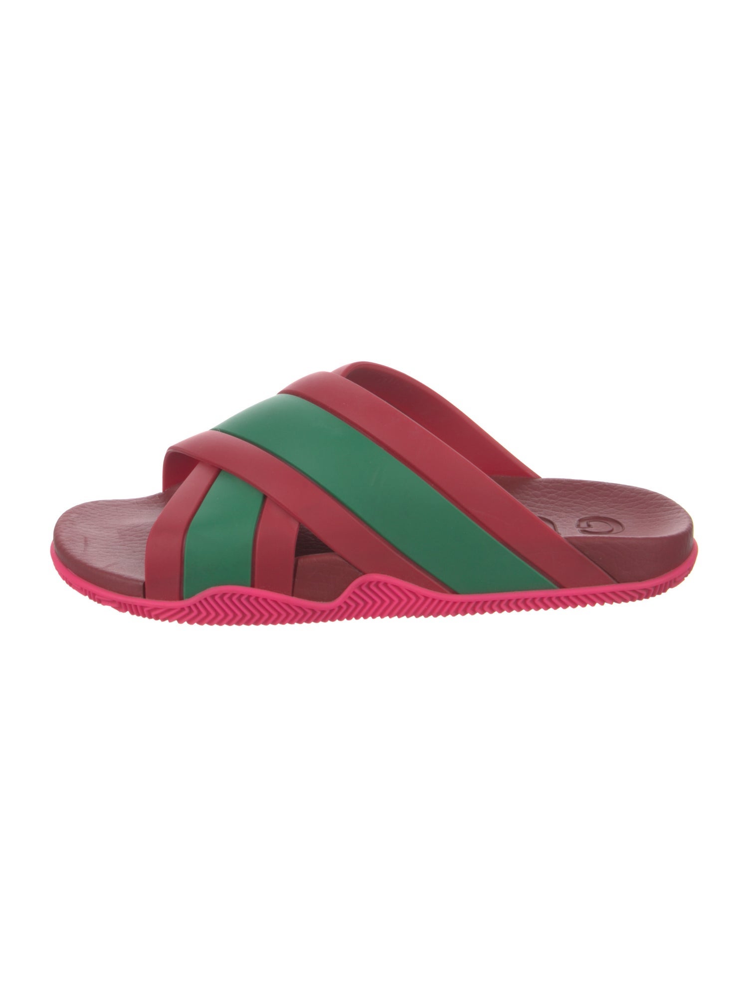 Gucci Rubber Colorblock Pattern Slides