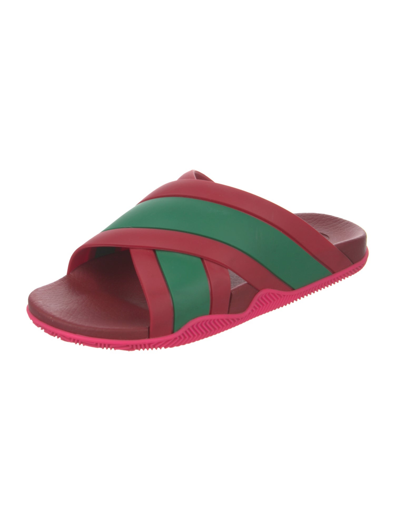 Gucci Rubber Colorblock Pattern Slides