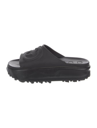 Gucci Interlocking G Logo Rubber Slides
