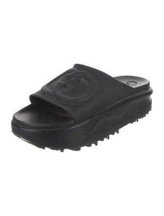 Gucci Interlocking G Logo Rubber Slides