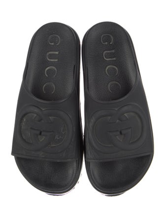 Gucci Interlocking G Logo Rubber Slides