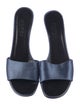 Gucci Satin Leather Trim Embellishment Slides