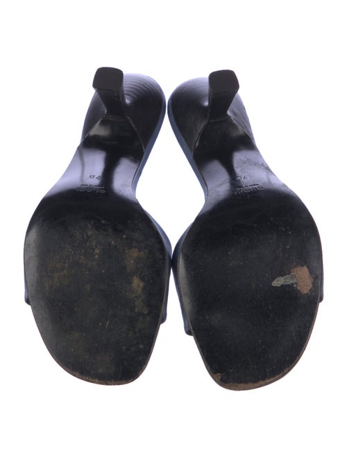 Gucci Satin Leather Trim Embellishment Slides