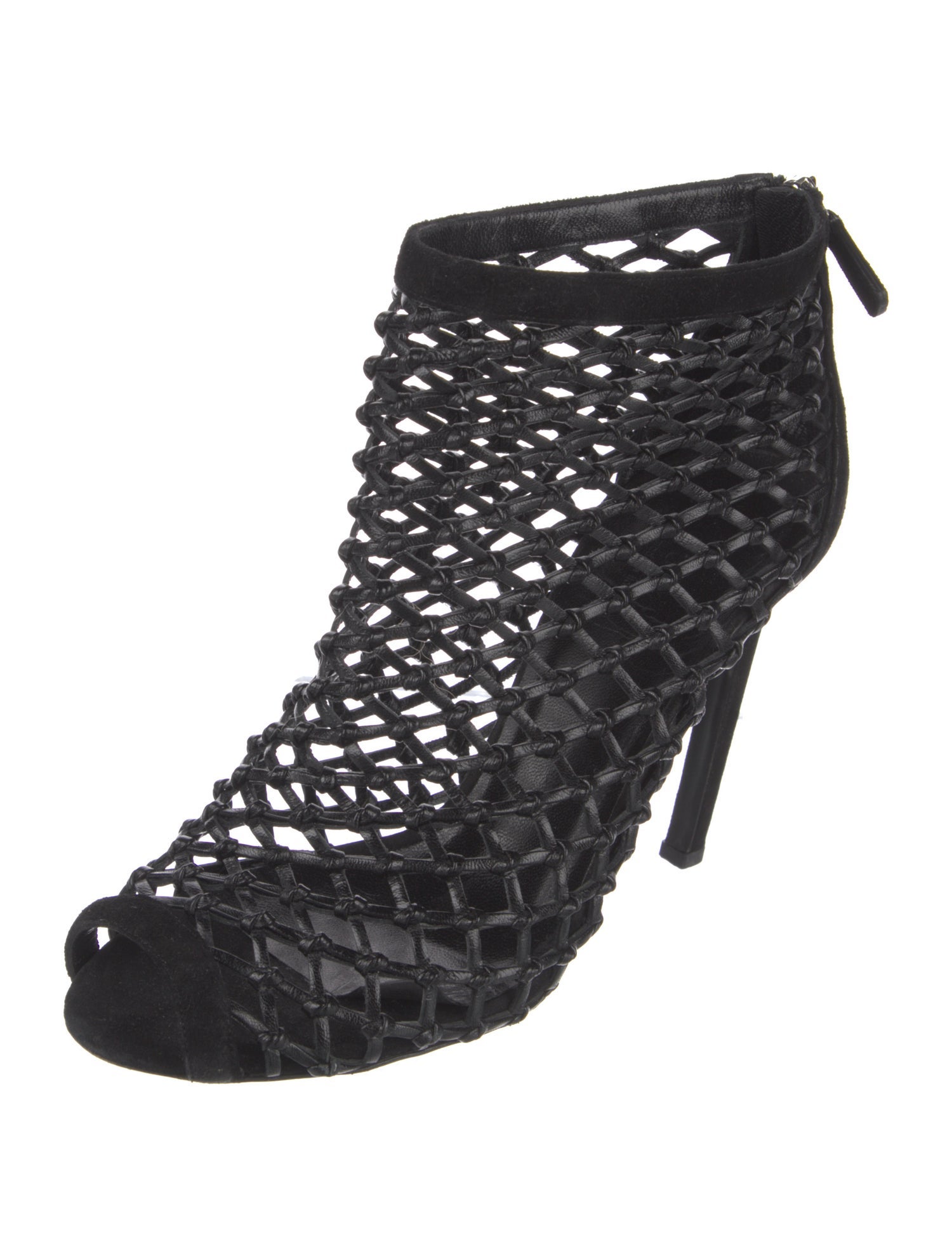 Gucci Leather Mesh Accents Sandals