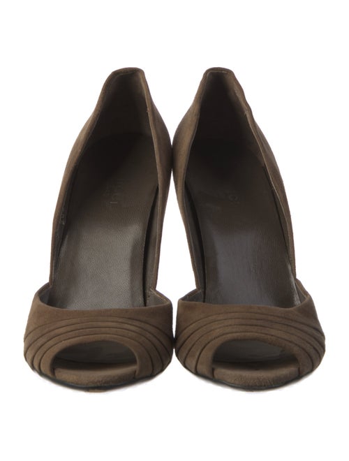 Gucci Interlocking G Logo Suede D'Orsay Pumps