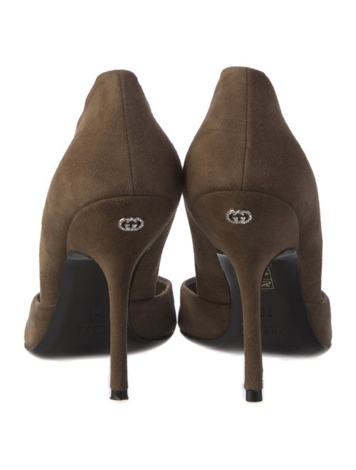 Gucci Interlocking G Logo Suede D'Orsay Pumps
