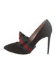 Gucci Web Accent Suede Pumps