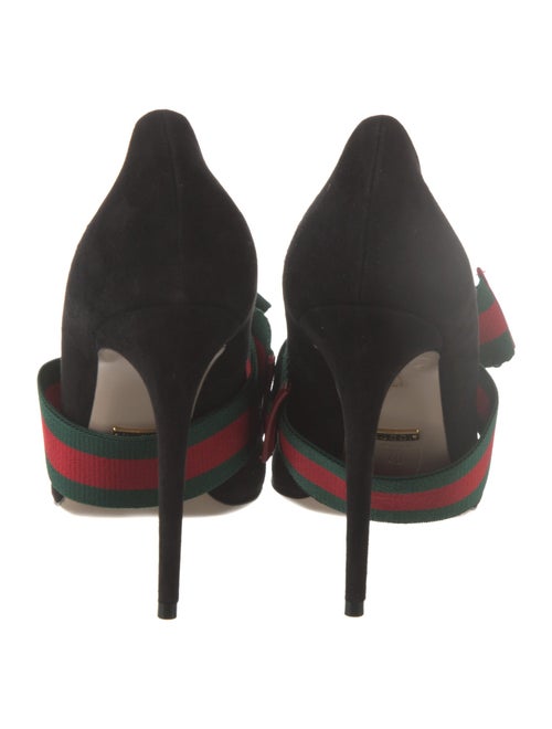 Gucci Web Accent Suede Pumps
