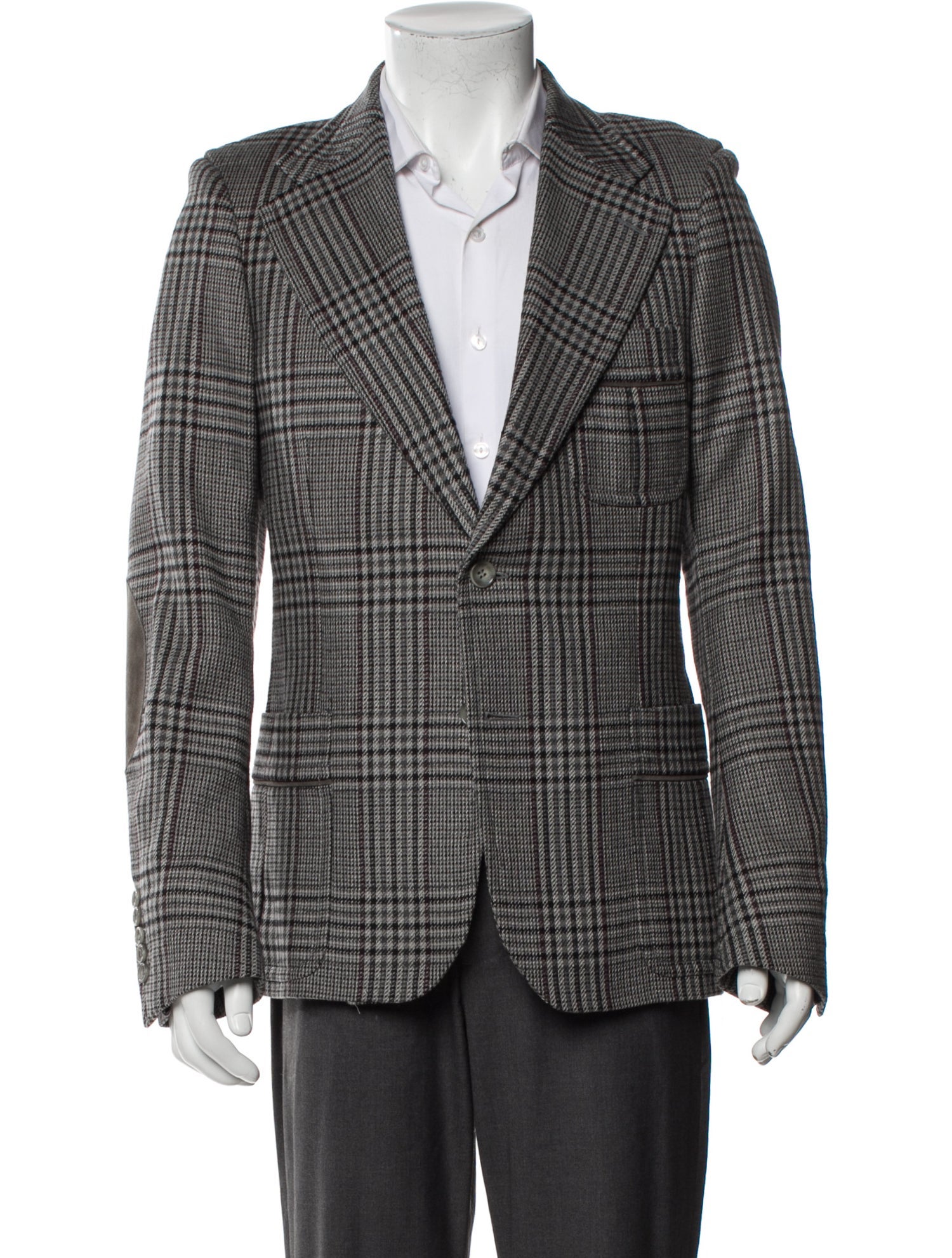 Gucci Wool Plaid Print Blazer