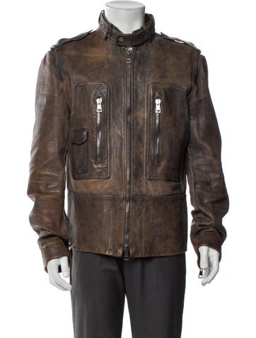 Gucci Outerwear 2011 Leather Moto Jacket Us44, It54 | XXL