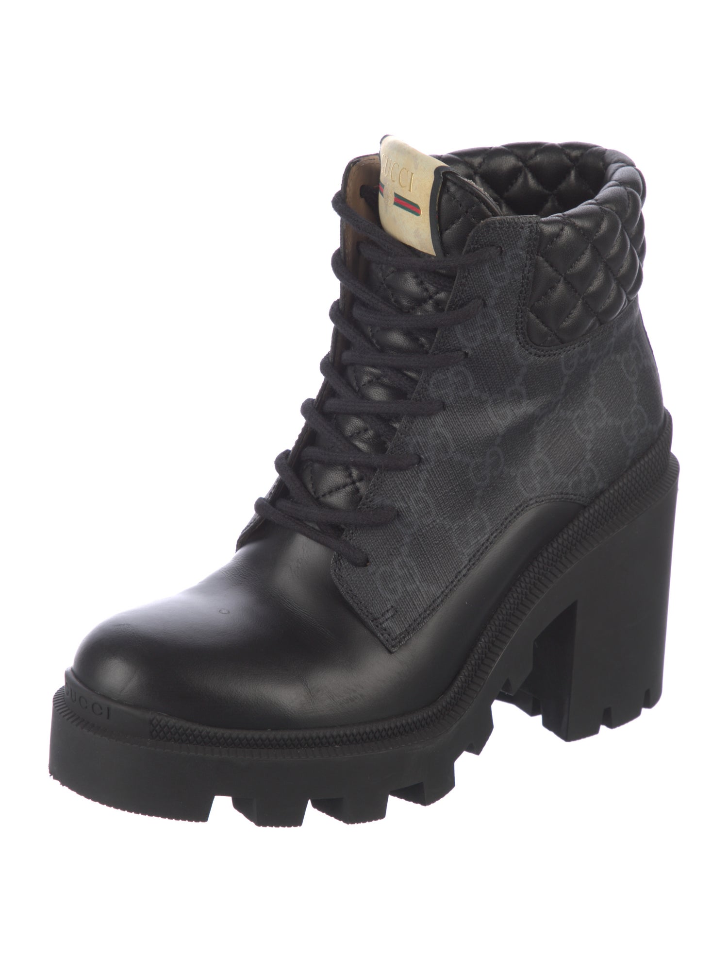 Gucci GG Supreme Lace-Up Boots
