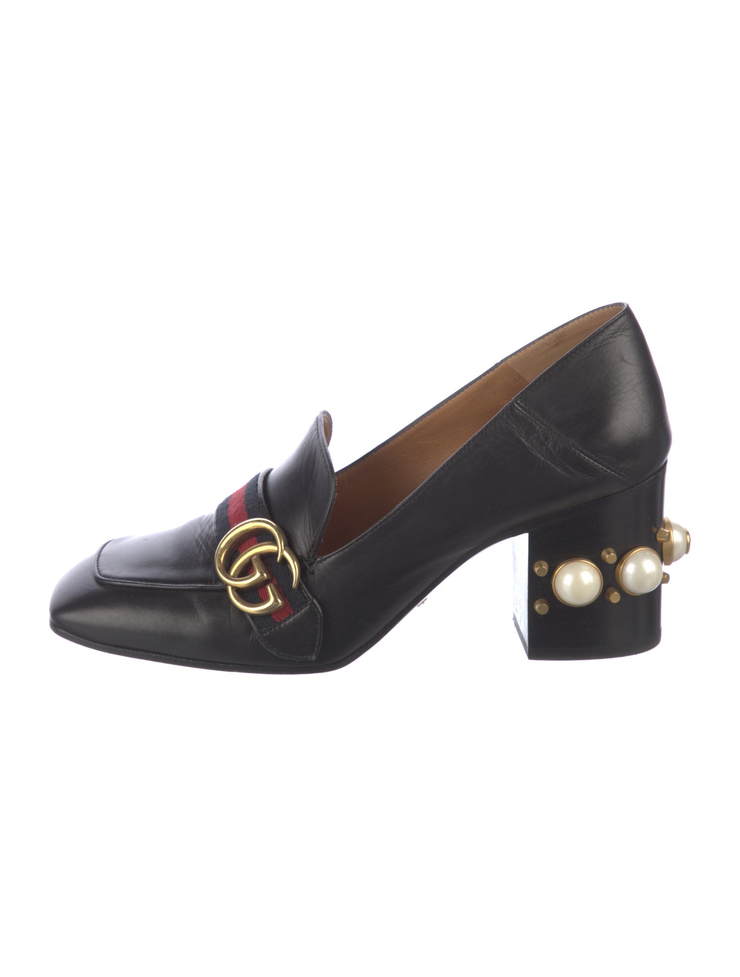 Gucci Double G Logo Leather Pumps
