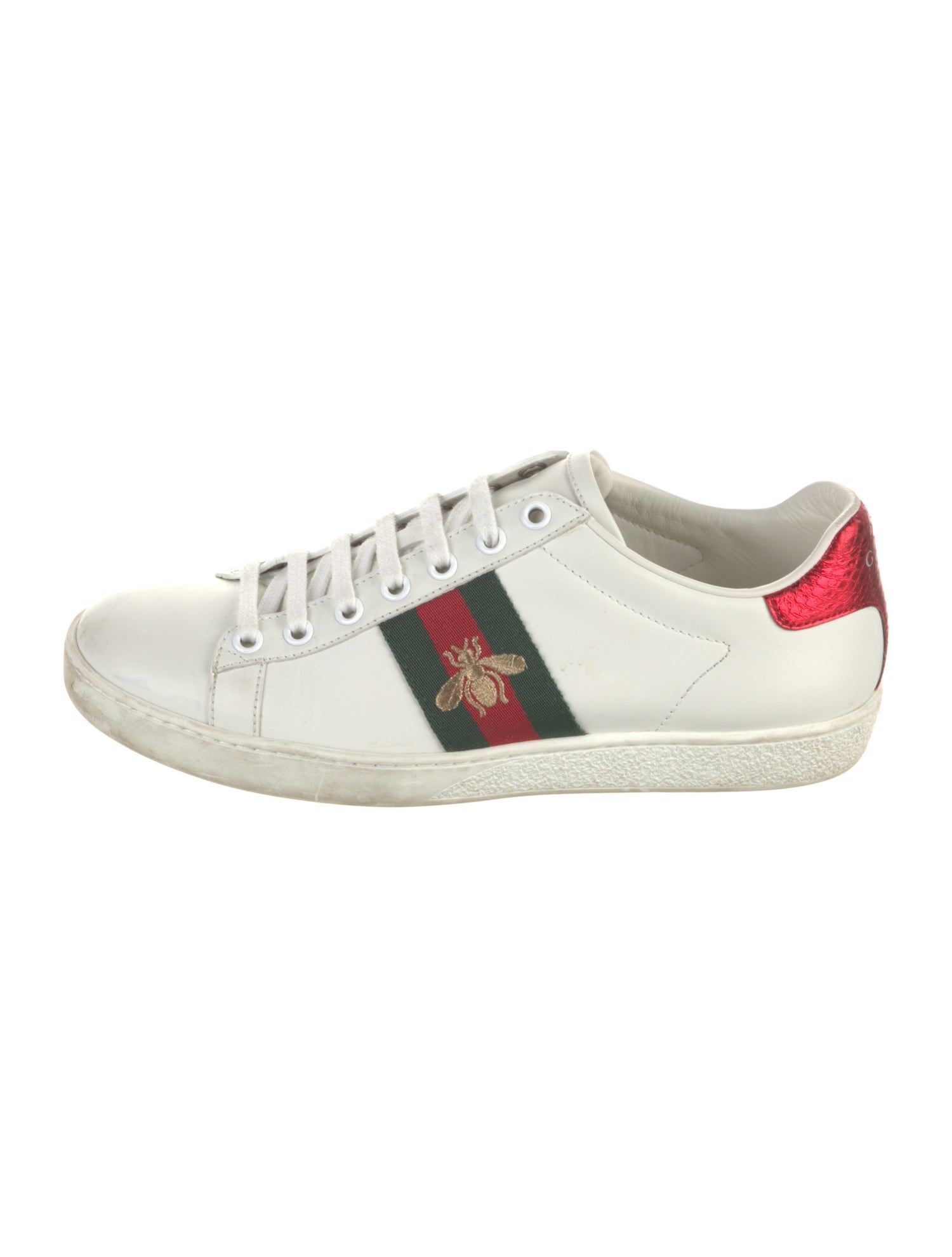 Gucci Web Accent Leather Sneakers