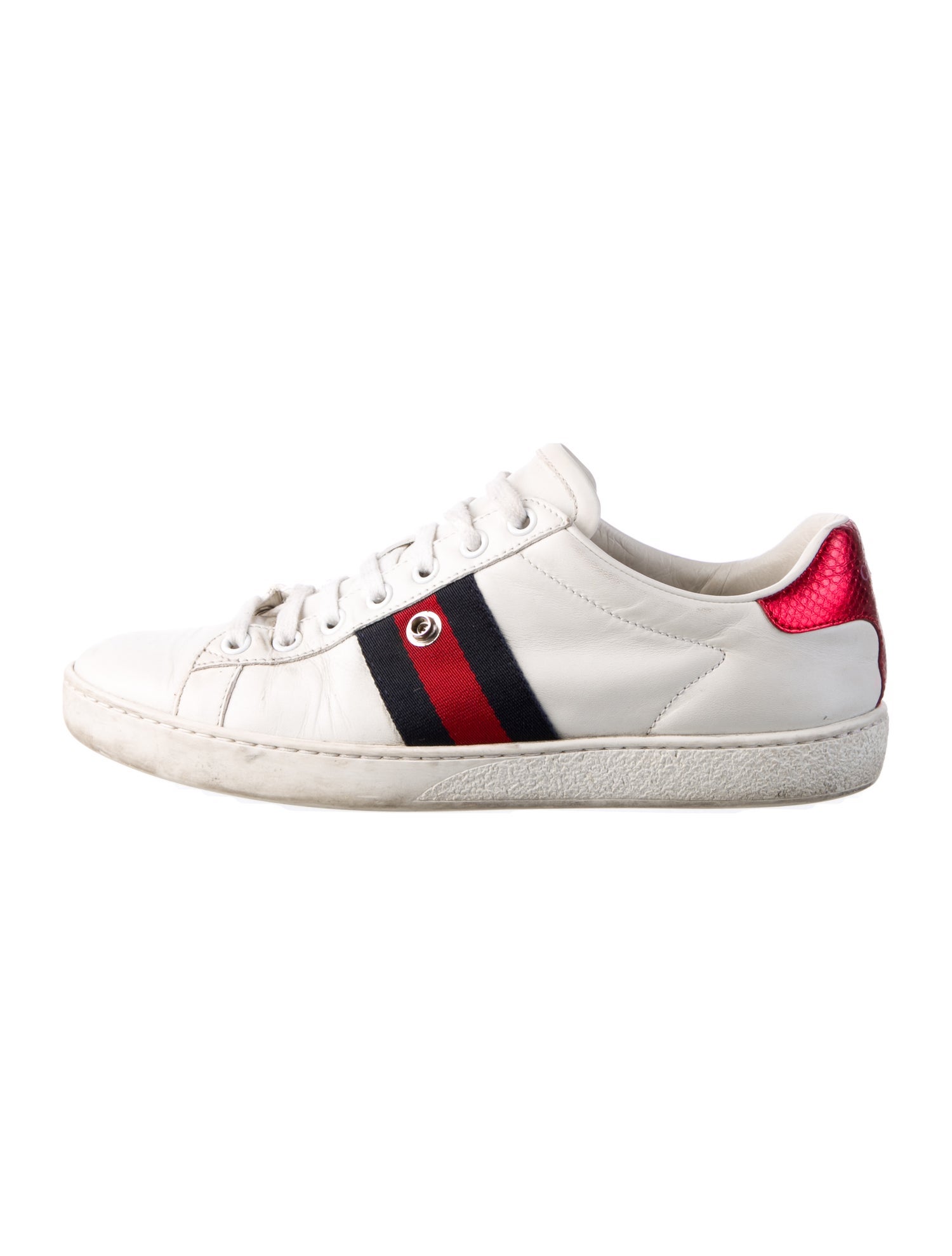 Gucci Leather Animal Print Sneakers