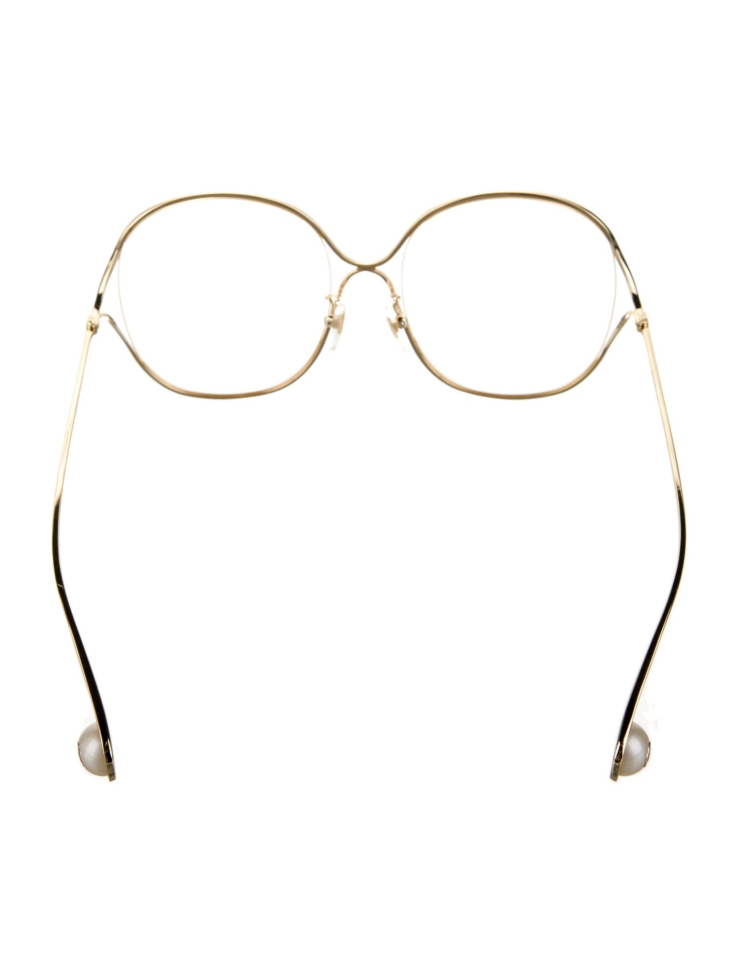 Gucci Faux Pearl Accents Oversize Eyeglasses
