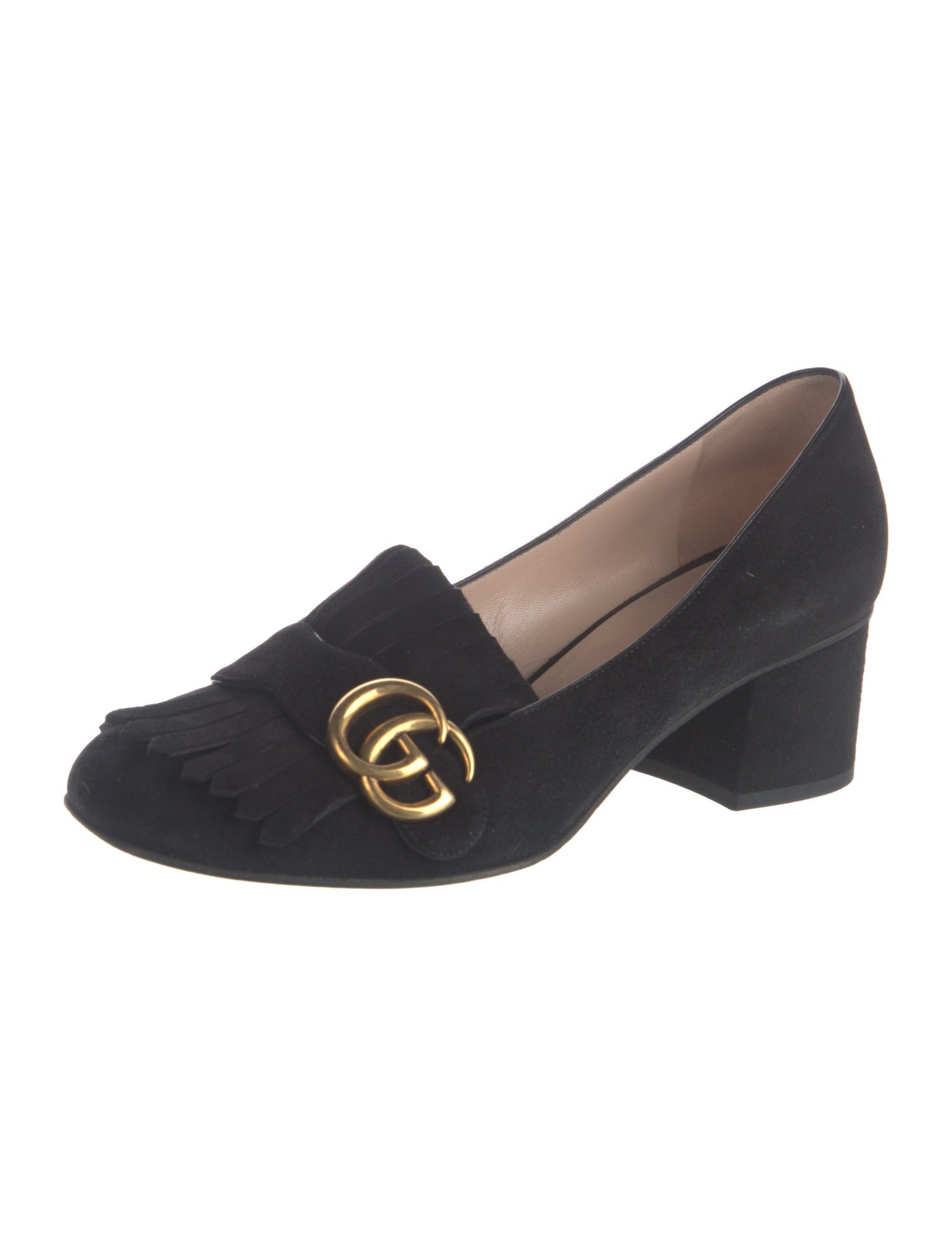 Gucci Double G Logo Suede Pumps