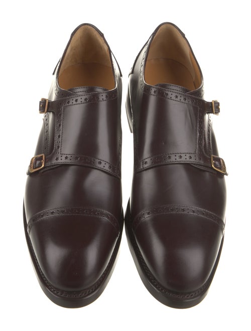 Gucci Interlocking G Logo Leather Monk Straps