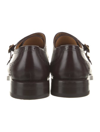 Gucci Interlocking G Logo Leather Monk Straps