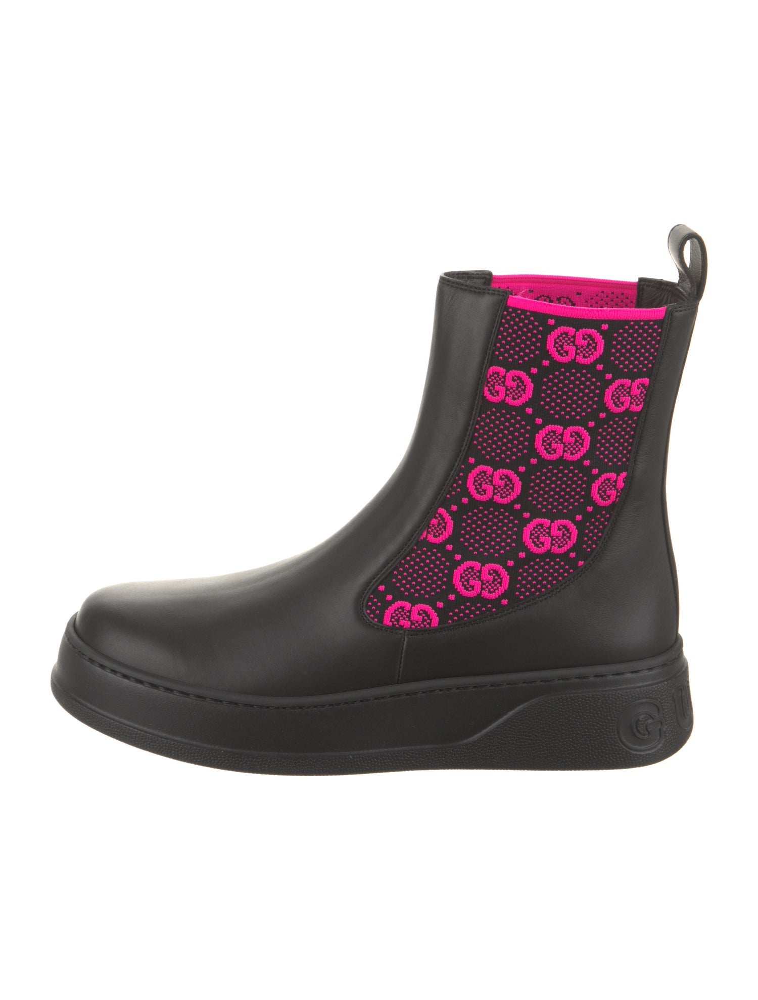 Gucci GG Logo Leather Chelsea Boots