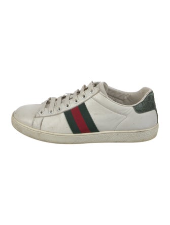 Gucci Web Accent Leather Sneakers