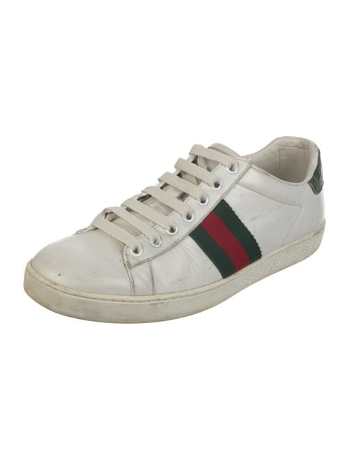 Gucci Web Accent Leather Sneakers