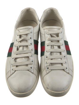 Gucci Web Accent Leather Sneakers