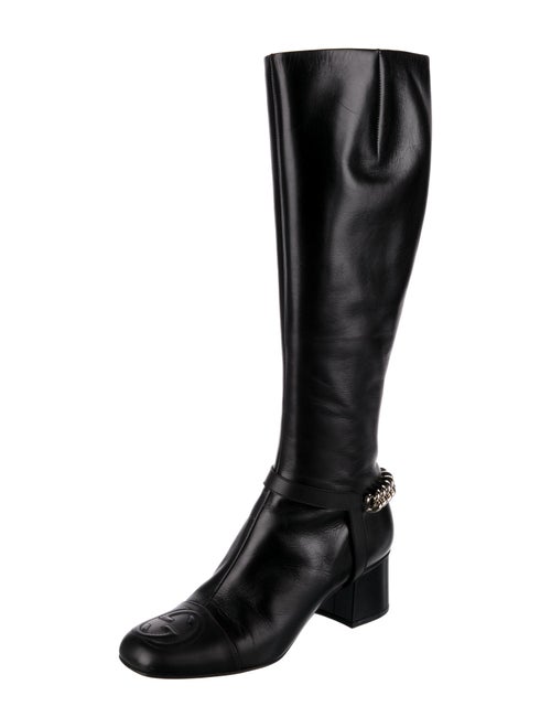Gucci Interlocking G Logo Leather Riding Boots