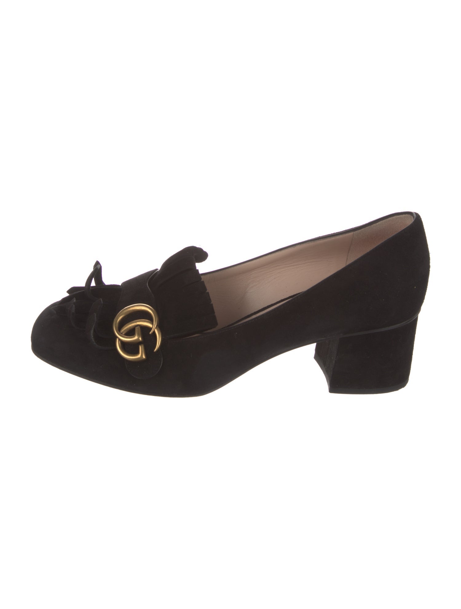 Gucci Double G Logo Suede Pumps
