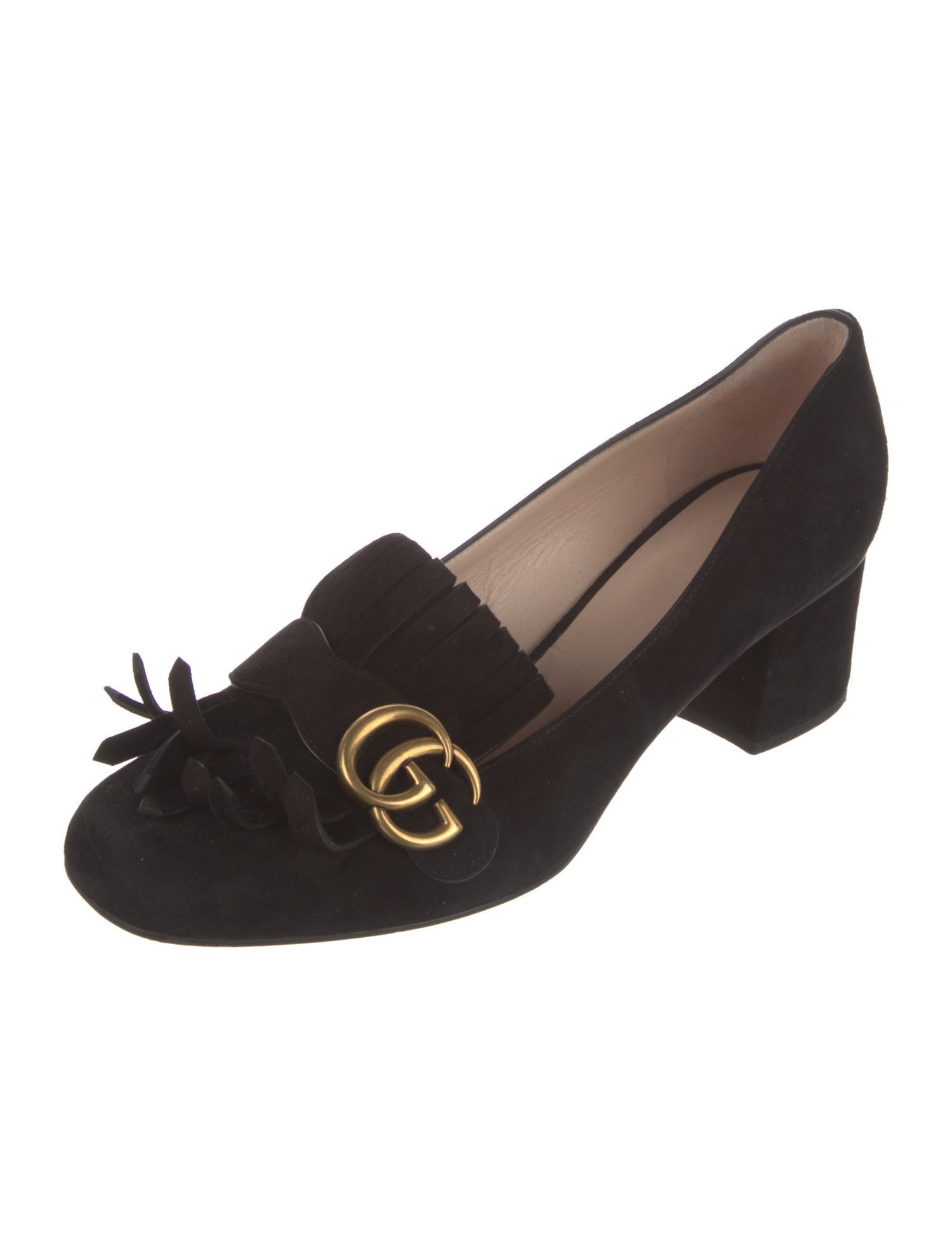 Gucci Double G Logo Suede Pumps