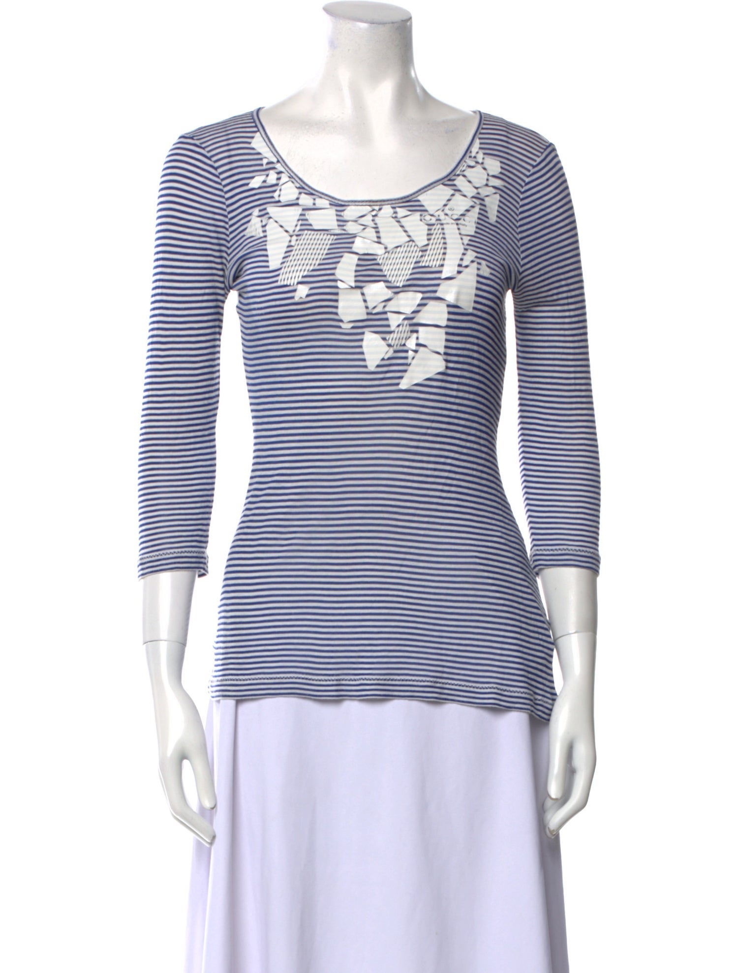 Gucci Striped Scoop Neck Top